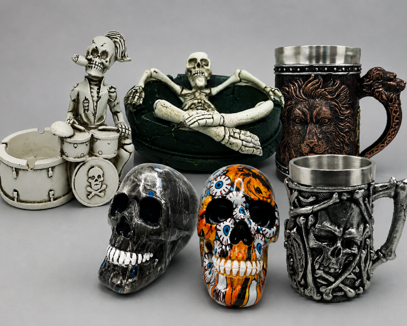 Mugs, Ashtray and Skulls